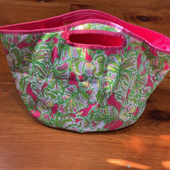 LILLY PULTIZER Printed Carry All Tote Beach Picnic Storage Beverage Bucket Bag - Picture 5 of 10